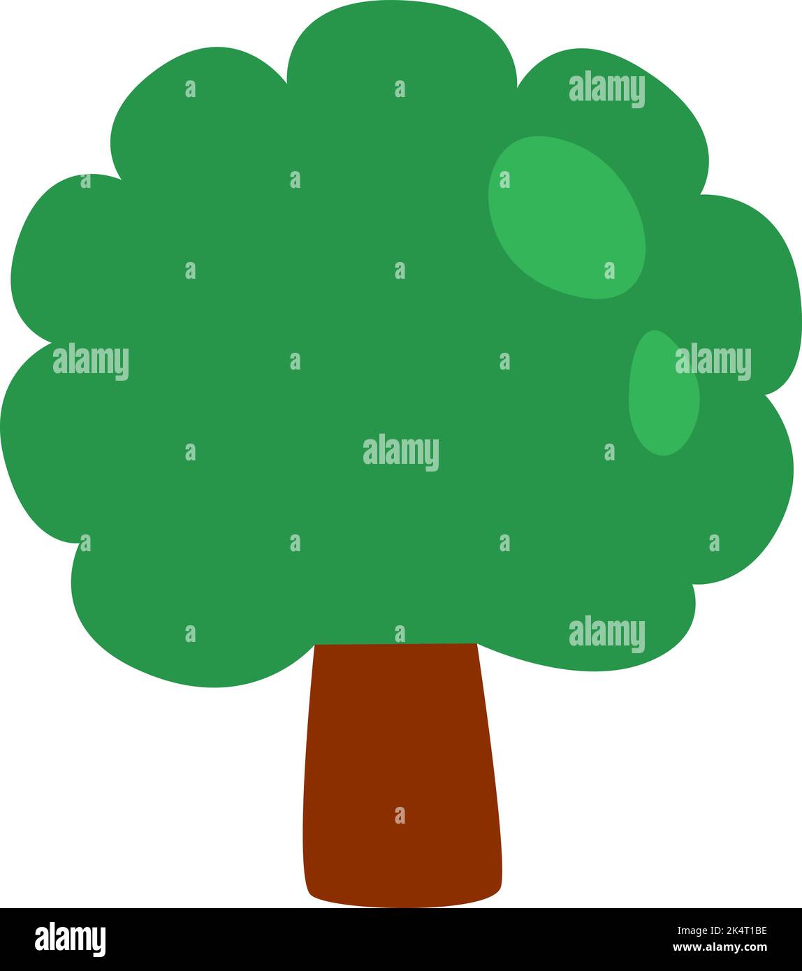 Grüner Gartenbaum, Illustration, Vektor auf weißem Hintergrund. Stock Vektor