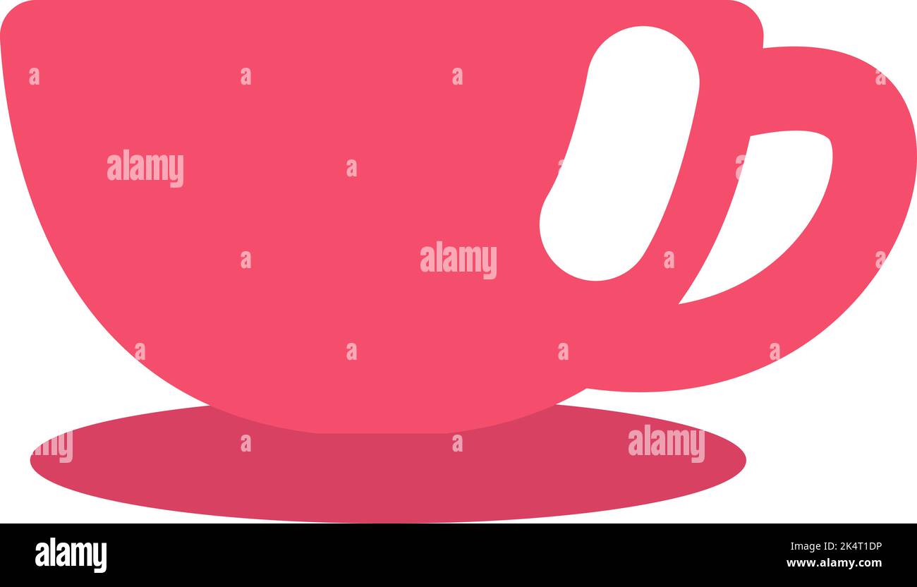 Rosa Tasse, Illustration, Vektor auf weißem Hintergrund. Stock Vektor
