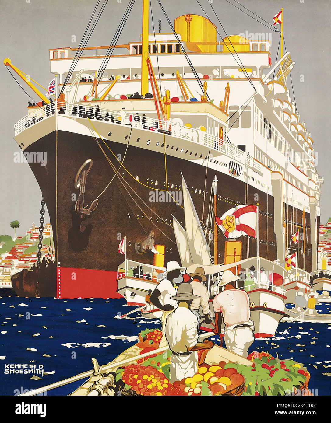 Wintager Travel Poster - Kenneth Denton Shoesmith (1890-1939) SÜDAMERIKA, THE ROYAL MAIL LINE (before Text) c 1930 Stockfoto
