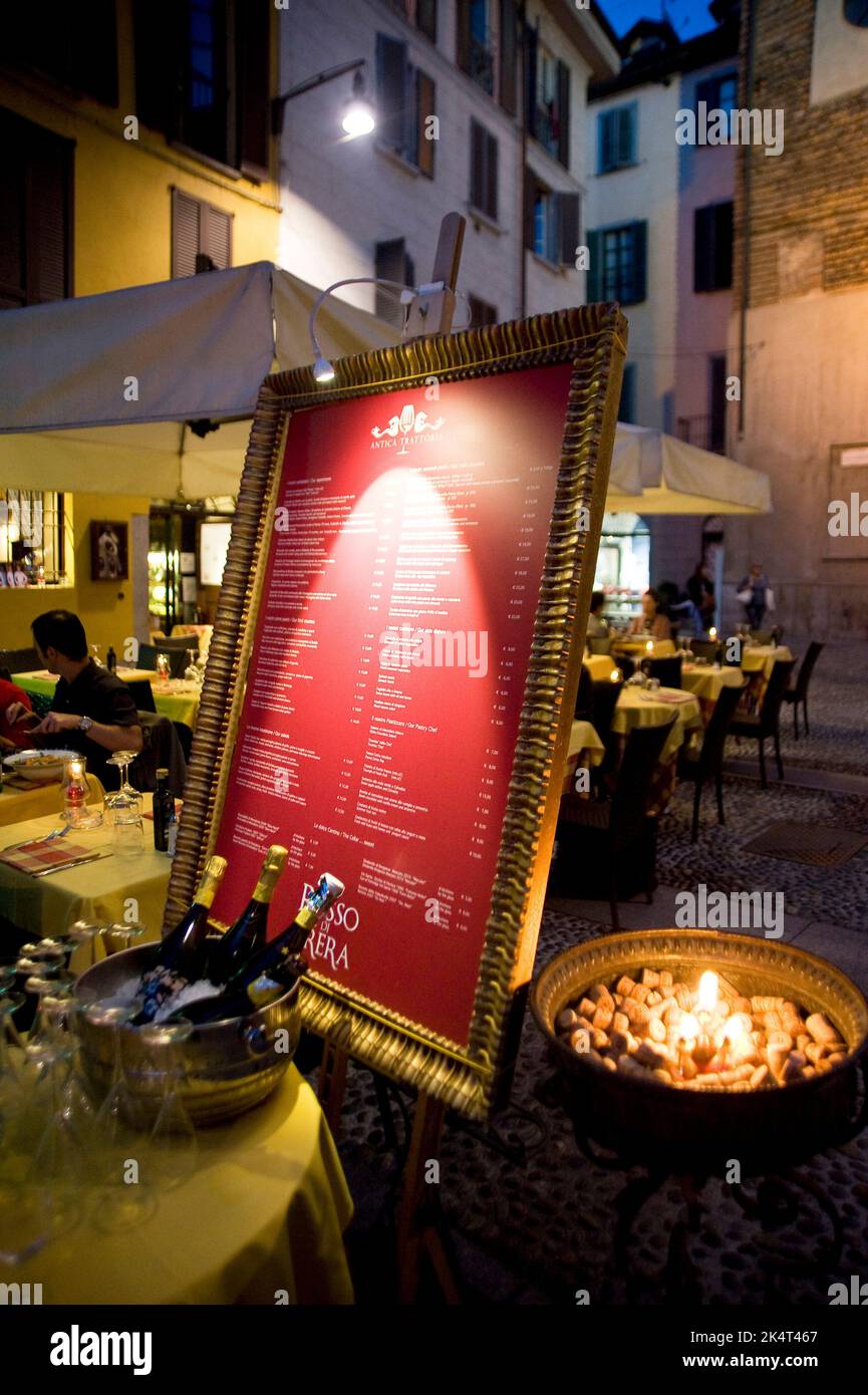 Rosso Brera Restaurant; Brera, Lombardei, Italien, Europa Stockfoto