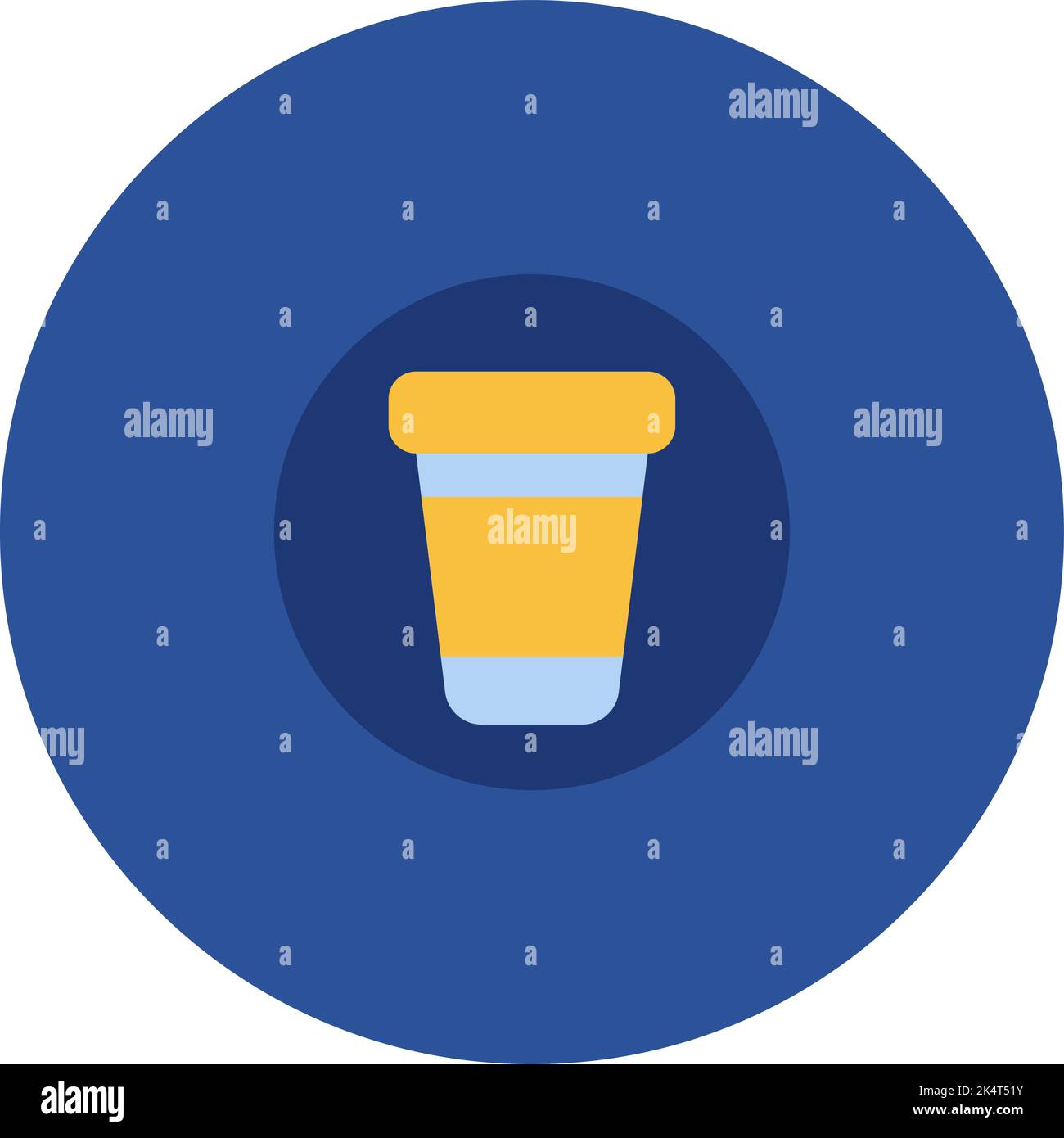 Gelbe Tasse Kaffee zu gehen, Illustration, Vektor auf weißem Hintergrund. Stock Vektor