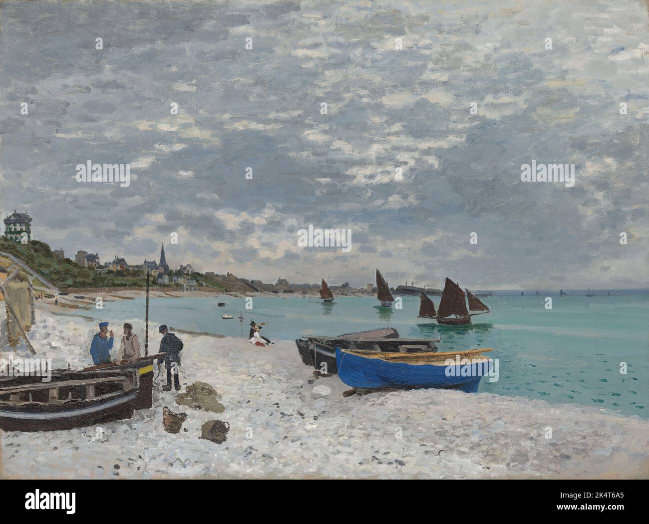 Der Strand von Sainte-Adresse. Oscar-Claude Monet Stockfoto