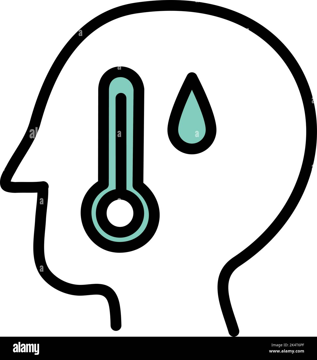 Corona-Virus hohes Fieber, Illustration, Vektor auf weißem Hintergrund. Stock Vektor