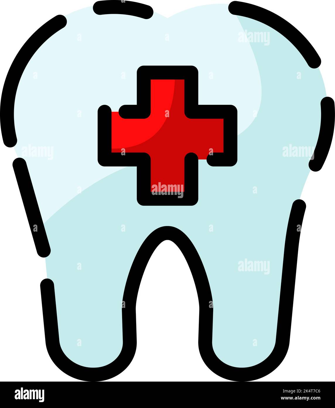 Zahnhilfe, Illustration, Vektor auf weißem Hintergrund. Stock Vektor