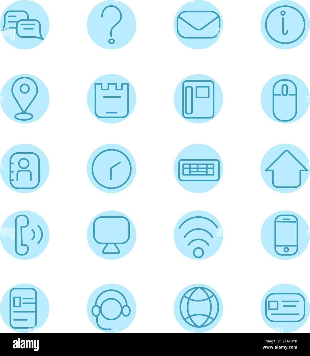 Kontaktverbindung, Abbildung, Vektor auf weißem Hintergrund. Stock Vektor