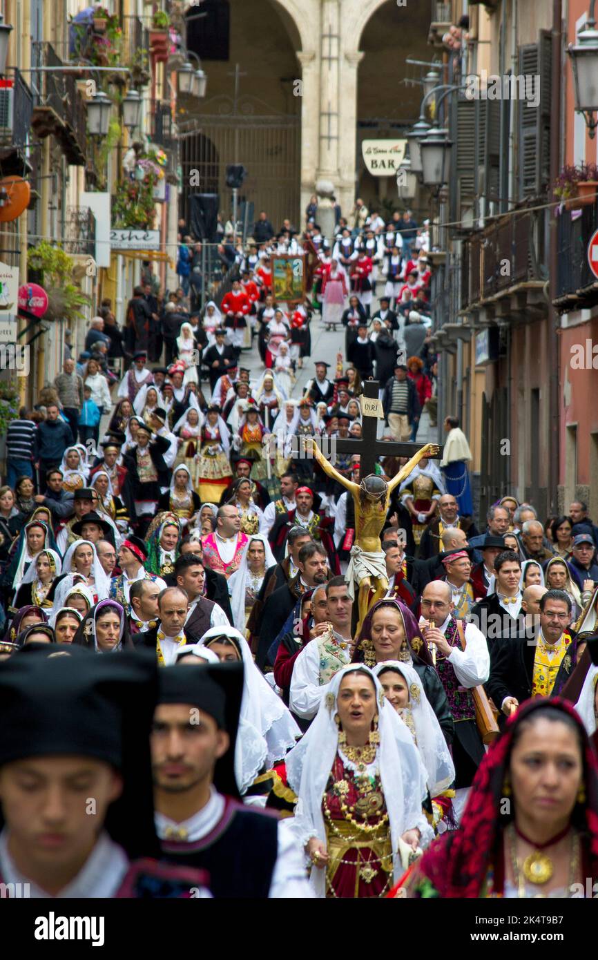 Cagliari, Sant'Efisio traditionelles Ereignis, das wichtigste religiöse fest in Sardinien, Italien, Europa Stockfoto