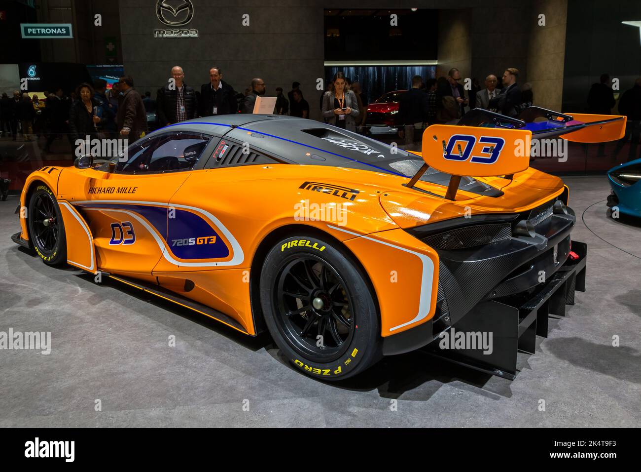 McLaren Richard Mille RM 11-03 Rennsportwagen auf dem 89. Genfer Automobilsalon. Genf, Schweiz - 6. März 2019. Stockfoto