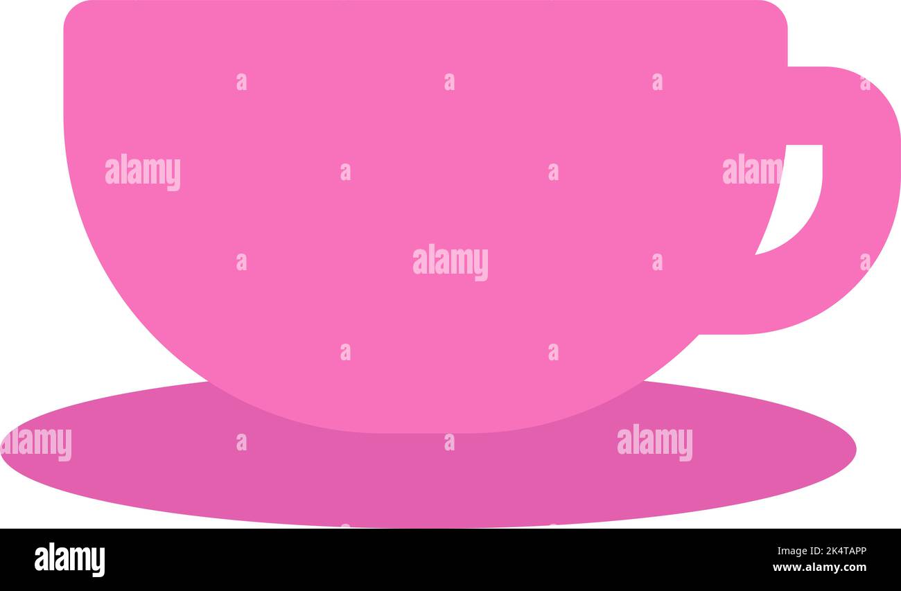 Rosa Tasse, Illustration, Vektor auf weißem Hintergrund. Stock Vektor
