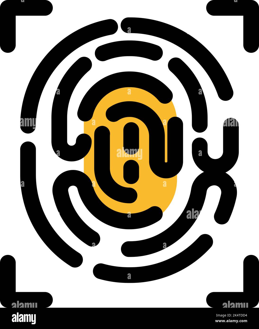 Berühren Sie ID-Symbol, Illustration, Vektor auf weißem Hintergrund. Stock Vektor