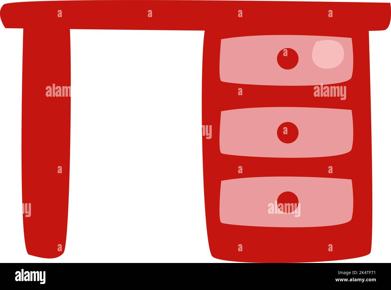 Schreibtisch, Illustration, Vektor auf weißem Hintergrund. Stock Vektor