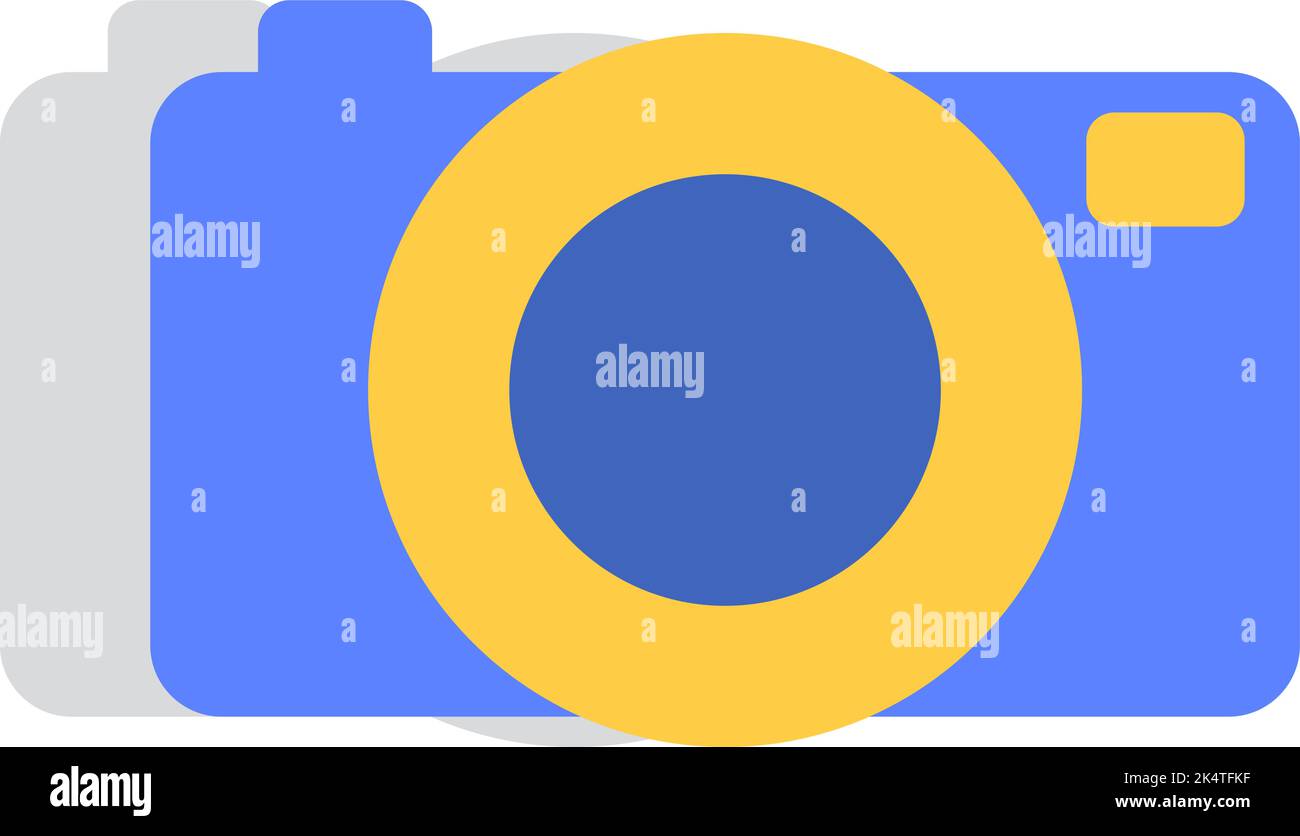 Blaue Kamera, Illustration, Vektor auf weißem Hintergrund. Stock Vektor