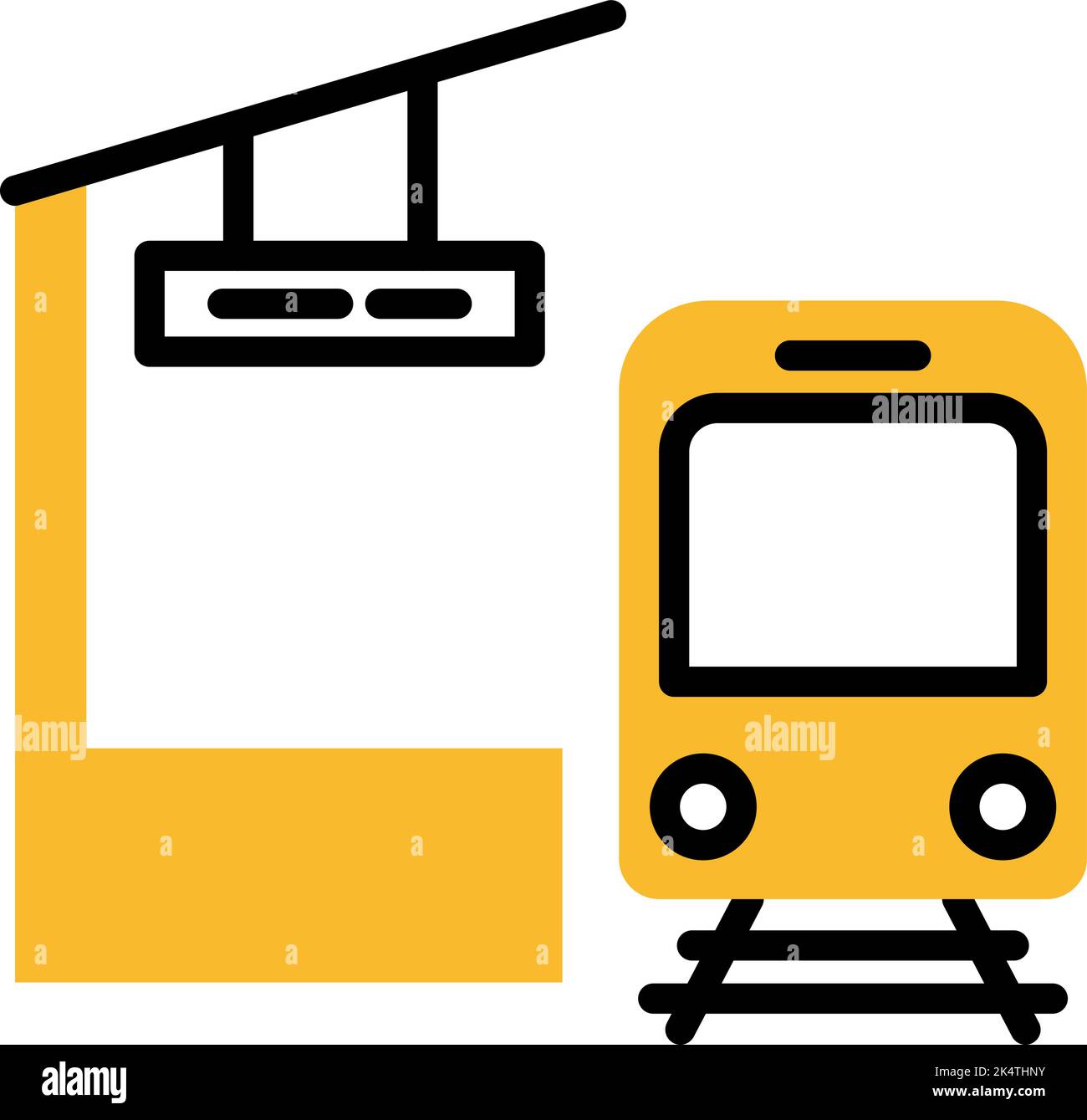 Bahnsteig, Illustration, Vektor auf weißem Hintergrund. Stock Vektor