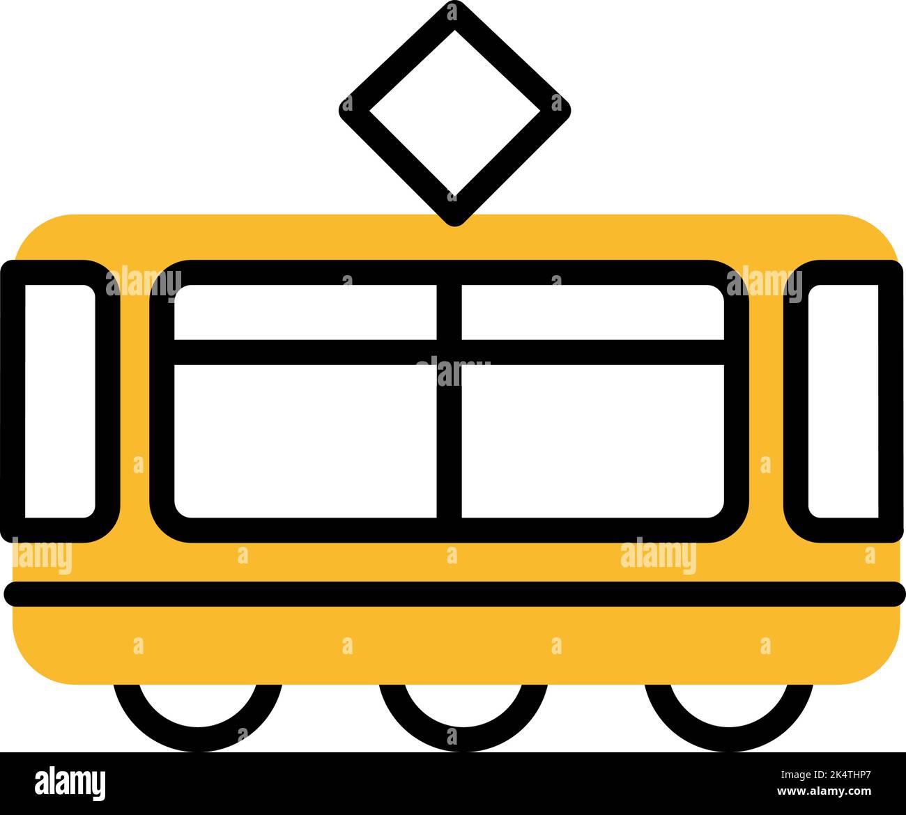 Eisenbahntram, Illustration, Vektor auf weißem Hintergrund. Stock Vektor