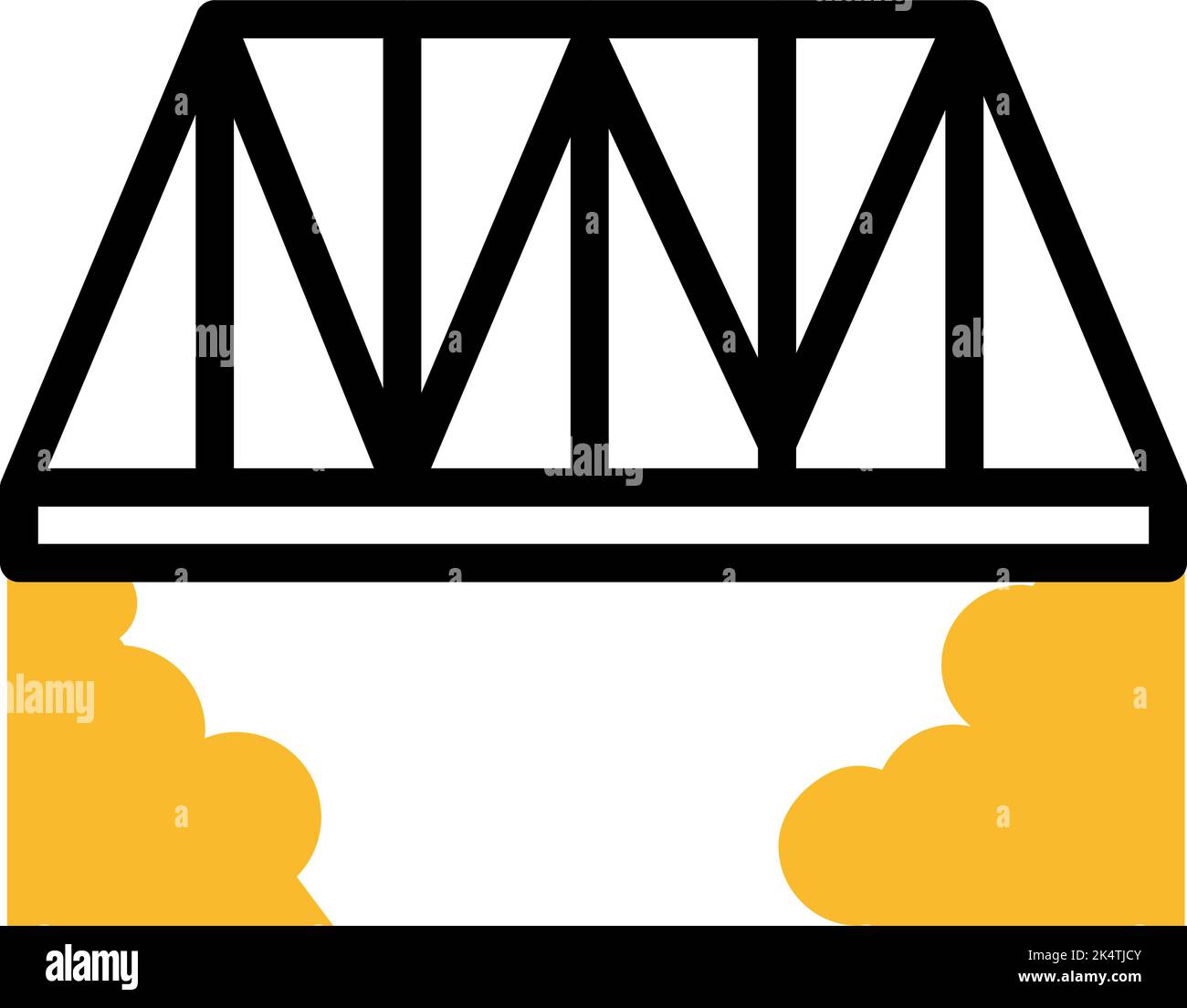 Eisenbahnbrücke, Illustration, Vektor auf weißem Hintergrund. Stock Vektor