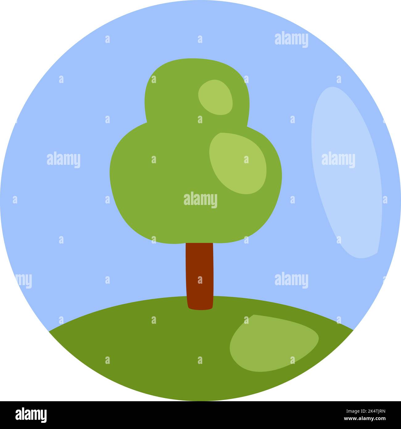 Gartenbaum, Illustration, Vektor auf weißem Hintergrund. Stock Vektor