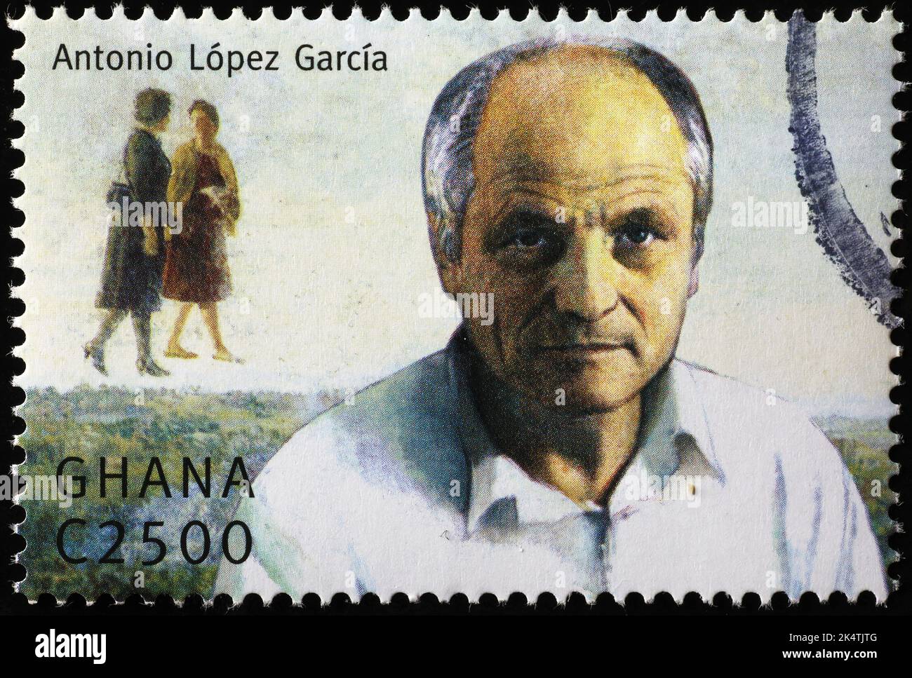 Antonio Lopez Garcia Porträt auf Briefmarke Stockfoto