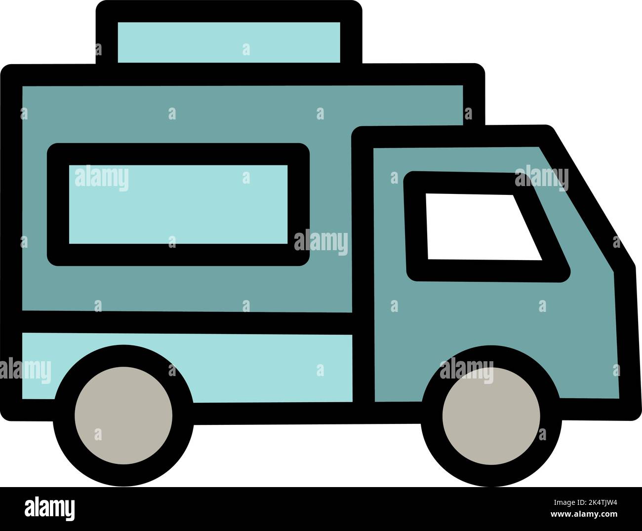Transport Camper, Illustration, Vektor auf weißem Hintergrund. Stock Vektor