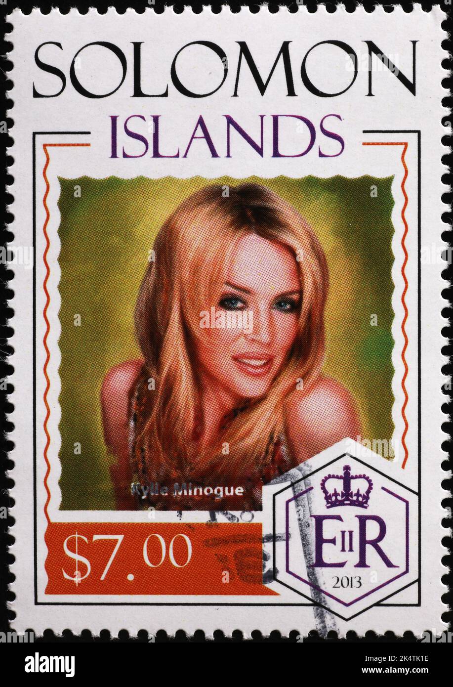 Australischer Star Kylie Minogue auf Briefmarke Stockfoto