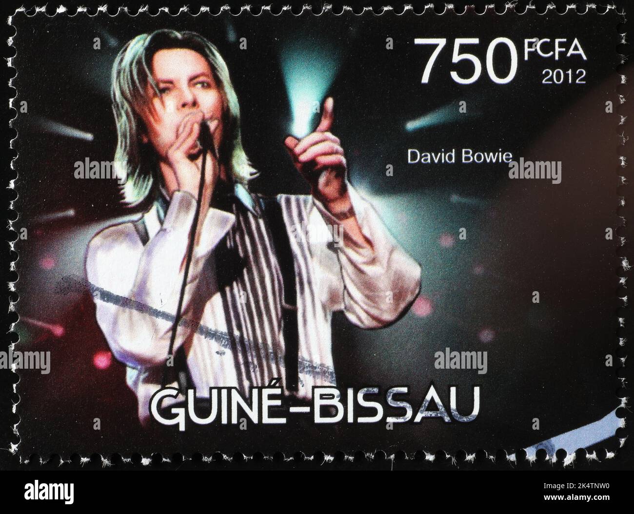 David Bowie auf der Briefmarke von Guinea Bissau Stockfoto