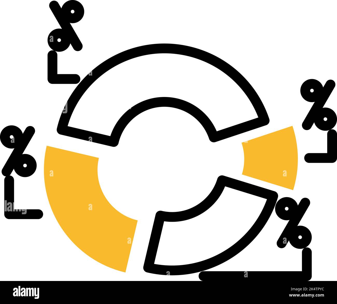 Daten-Prozentdiagramm, Illustration, Vektor auf weißem Hintergrund. Stock Vektor