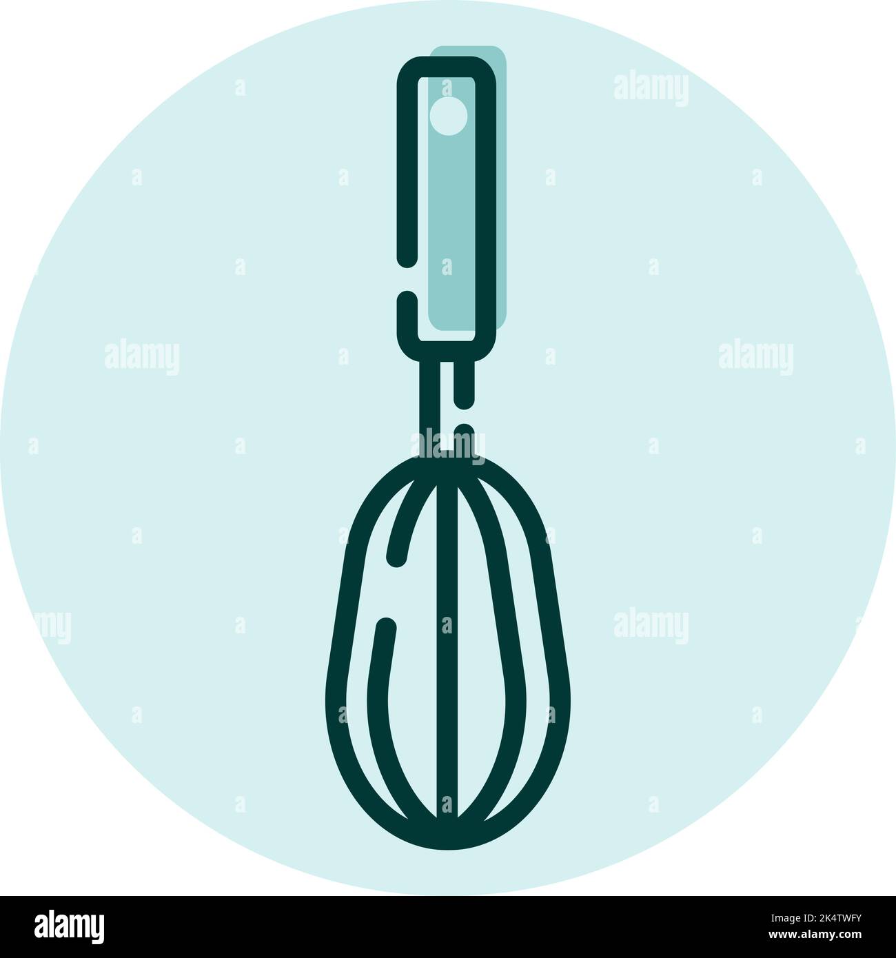 Küchenbesen, Illustration, Vektor auf weißem Hintergrund. Stock Vektor