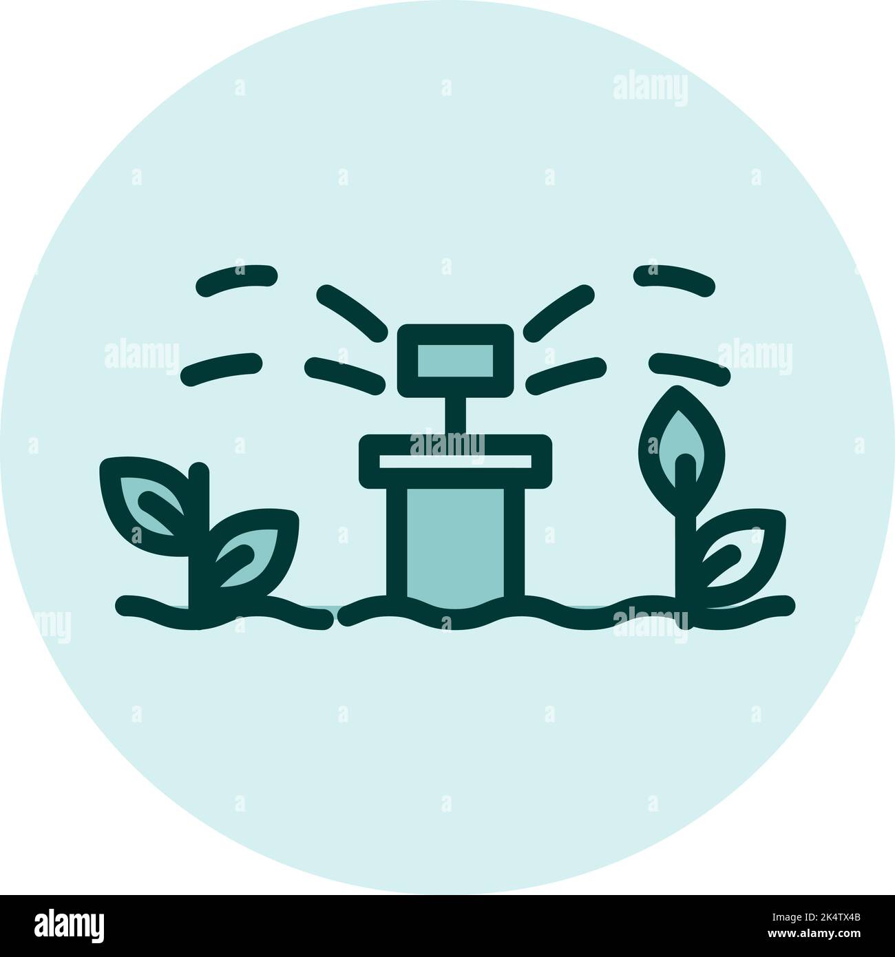 Landwirtschaft Bewässerung, Illustration, Vektor auf weißem Hintergrund. Stock Vektor