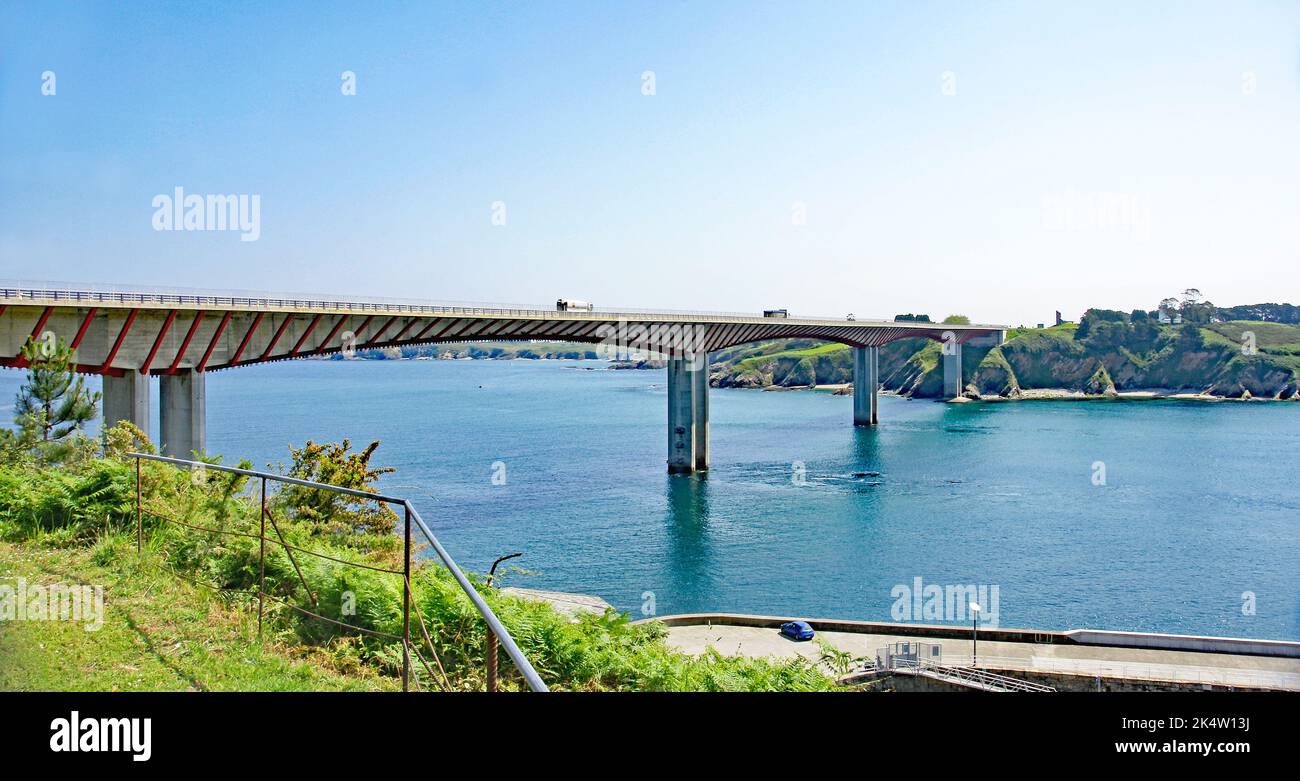 Puente de los Santos, Verbindung zwischen Galicien und Asturien in Ribadeo, Lugo, Galicien, Spanien, Europa Stockfoto