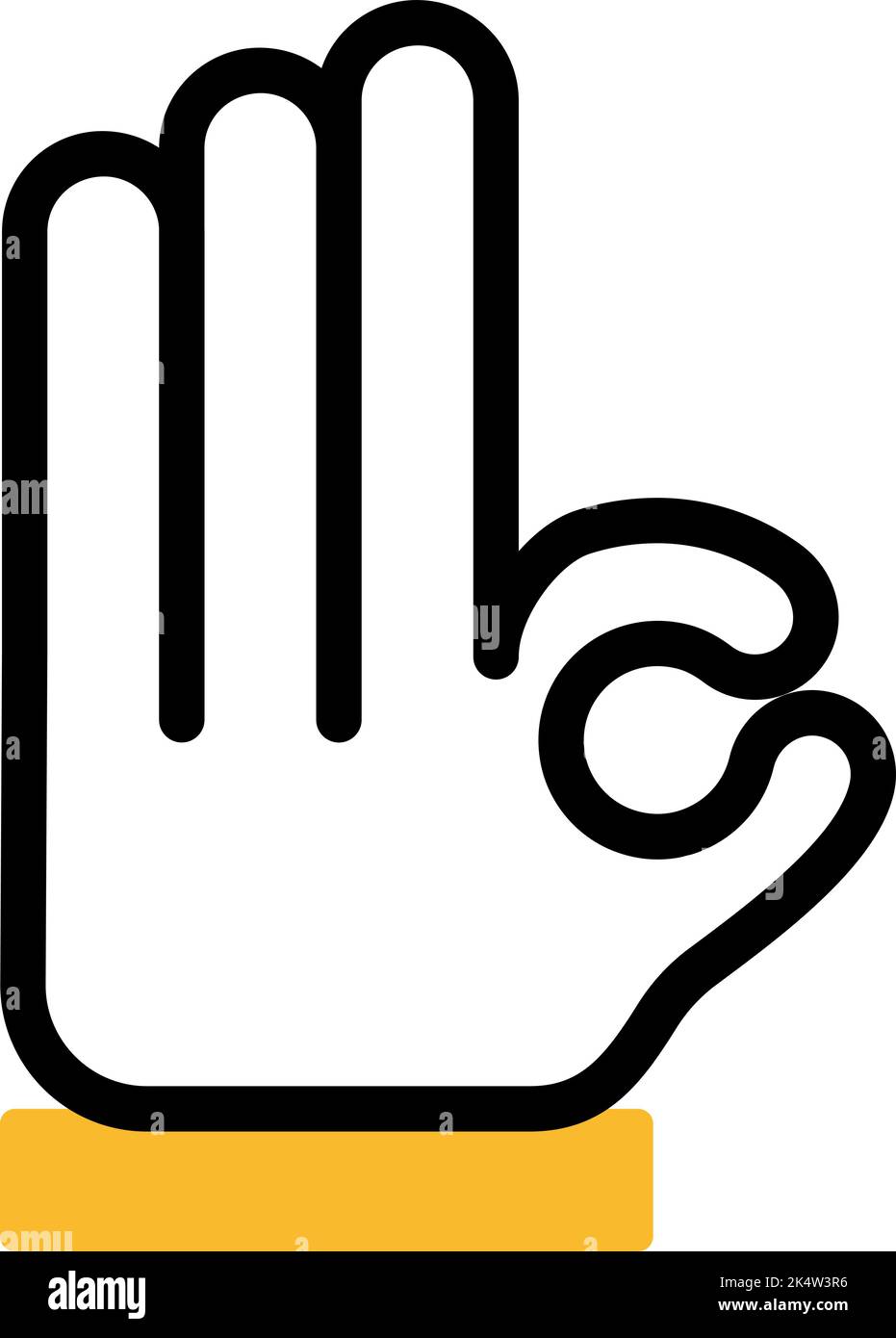Hände Finger ok, Illustration, Vektor auf weißem Hintergrund. Stock Vektor