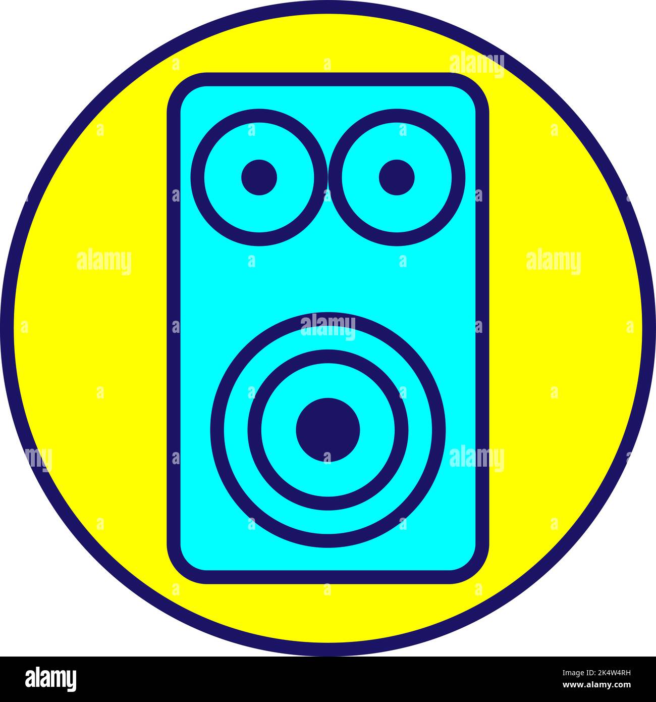 Medien lauter Lautsprecher, Illustration, Vektor auf weißem Hintergrund. Stock Vektor