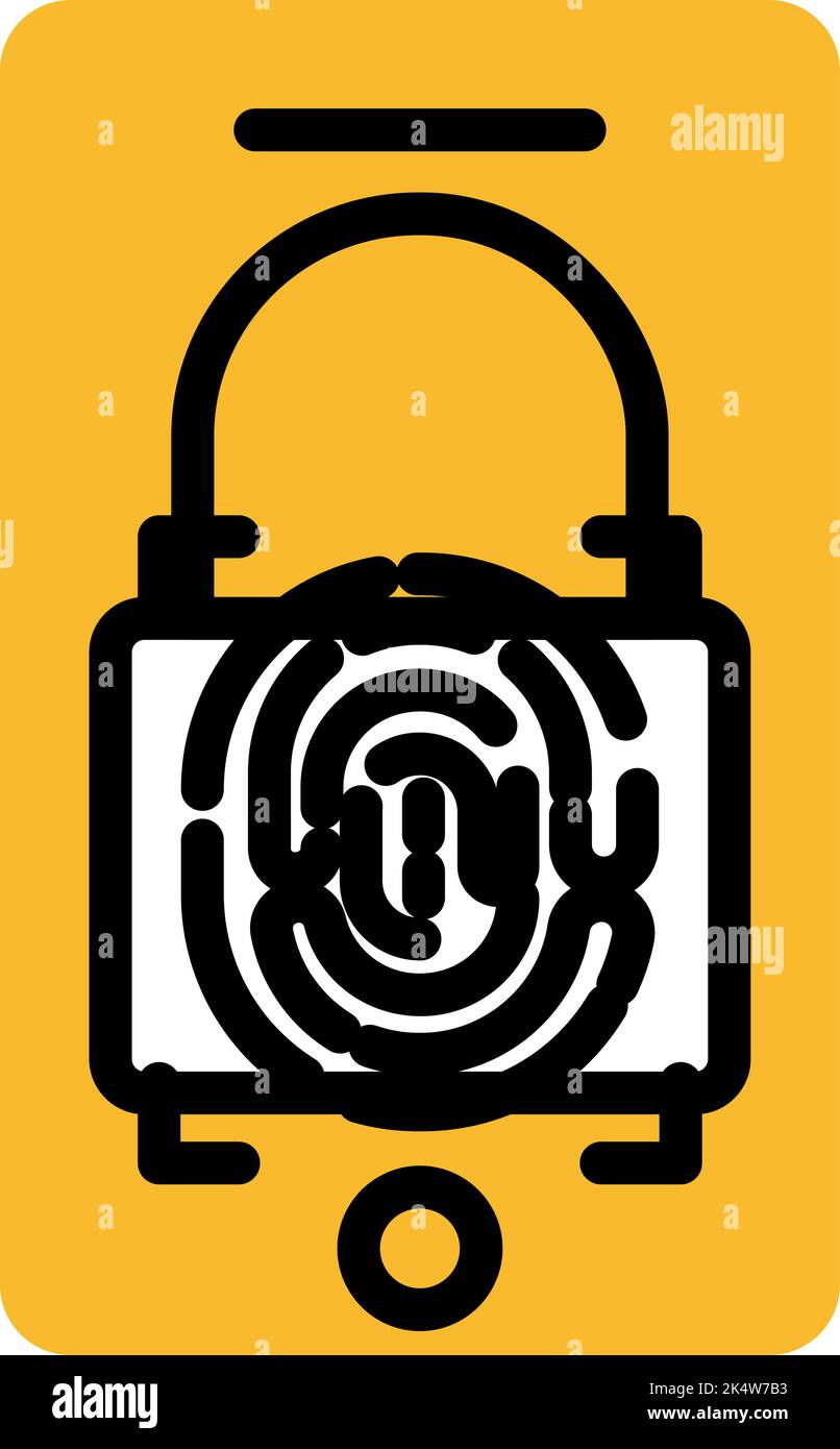 Mobile Touch id, Illustration, Vektor auf weißem Hintergrund. Stock Vektor