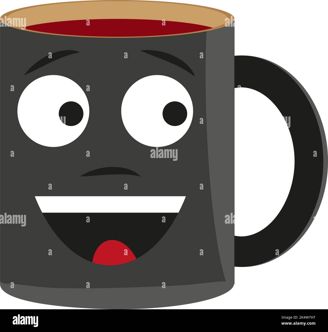 Dunkler Becher, Illustration, Vektor auf weißem Hintergrund. Stock Vektor