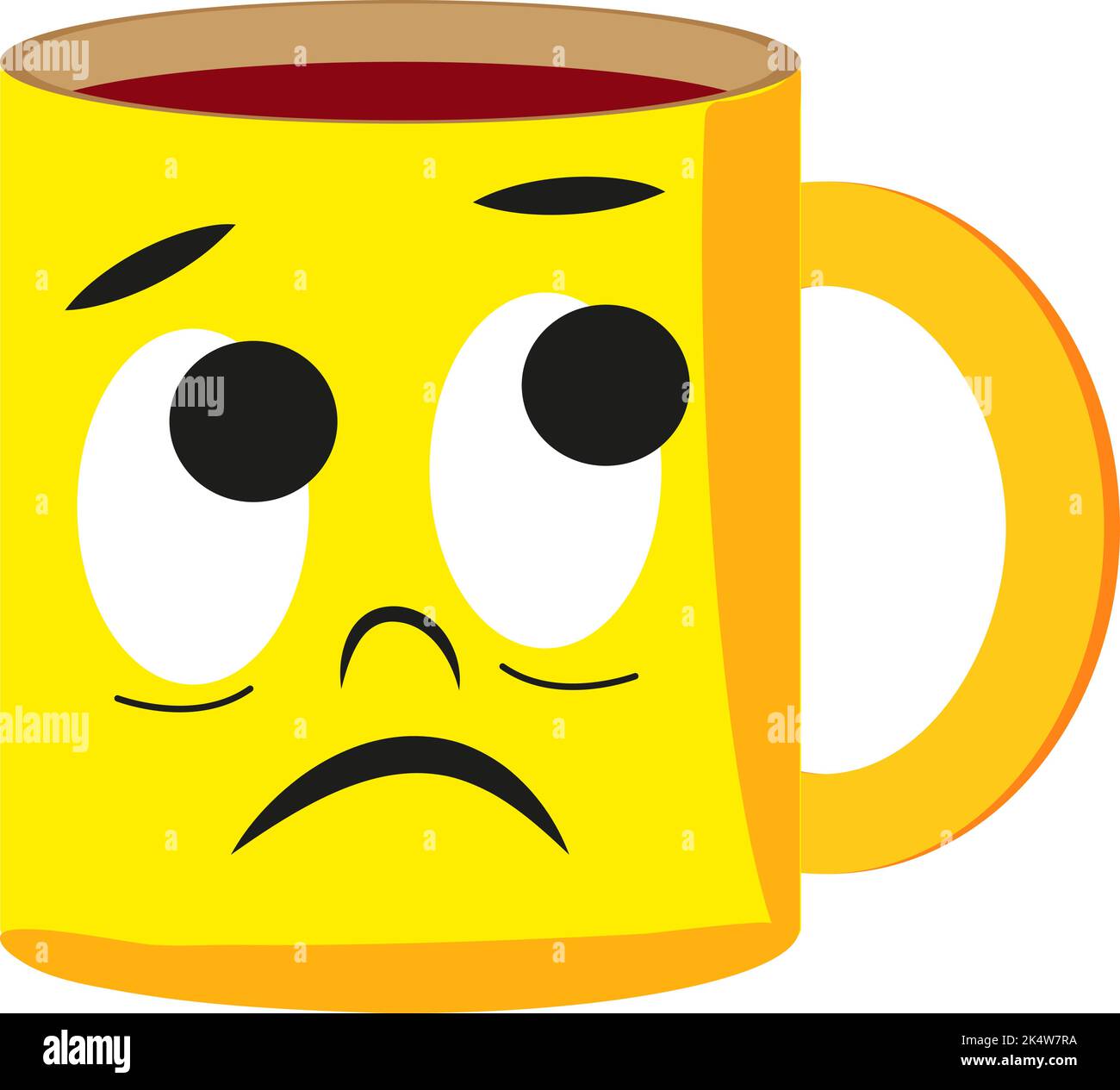 Gelbe Tasse, Illustration, Vektor auf weißem Hintergrund. Stock Vektor