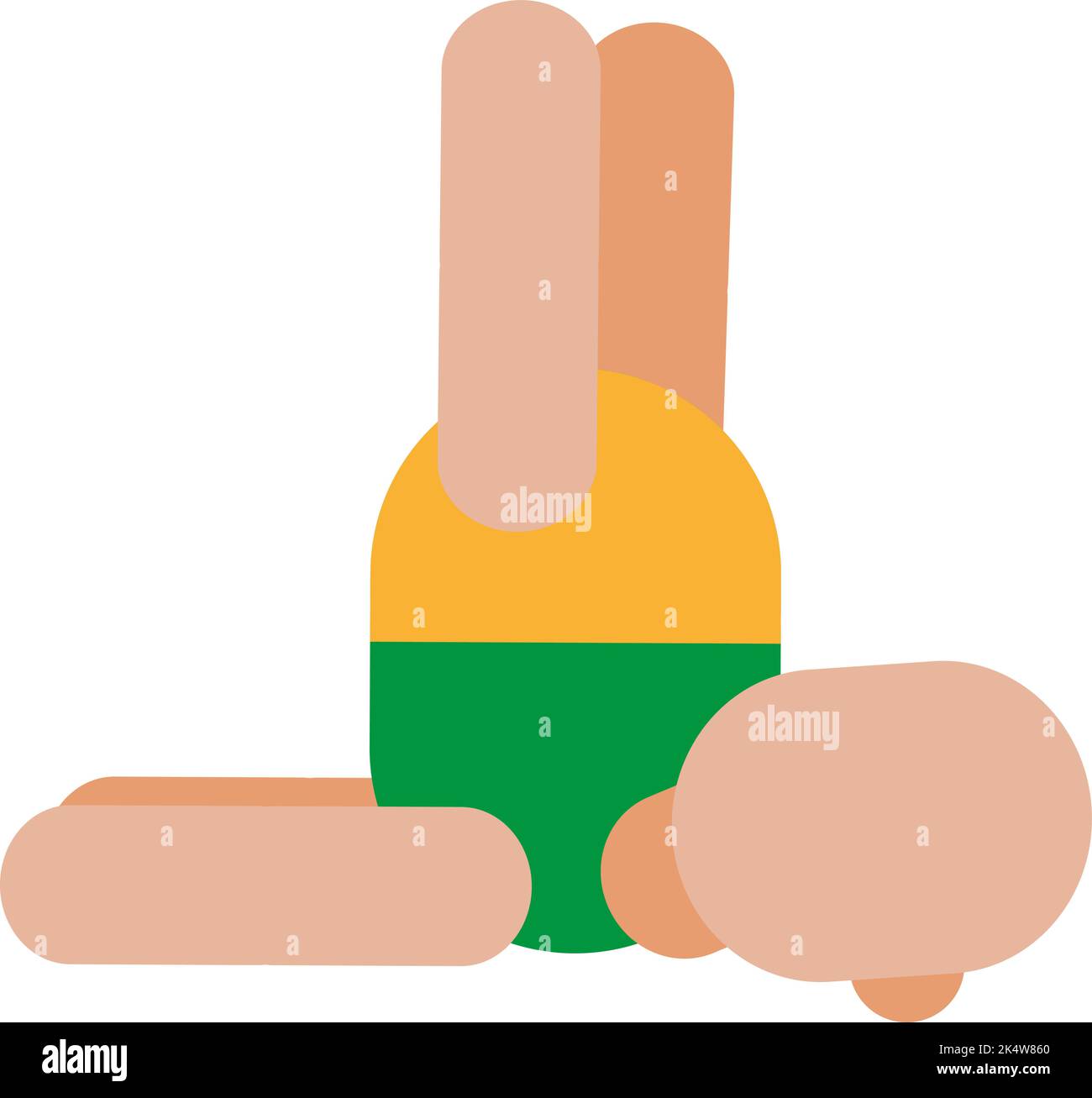 Gymnastik Abdomen Übung, Illustration, Vektor auf weißem Hintergrund. Stock Vektor