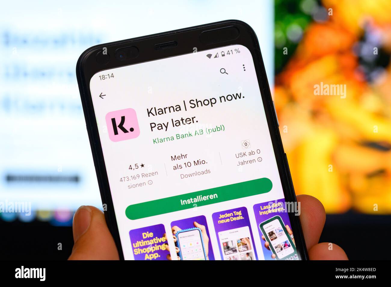 Hamburg, Deutschland. 27. September 2022. Die Anwendung des schwedischen Zahlungsdienstleisters Klarna ist auf einem Smartphone zu sehen. Quelle: Jonas Walzberg/dpa/Alamy Live News Stockfoto