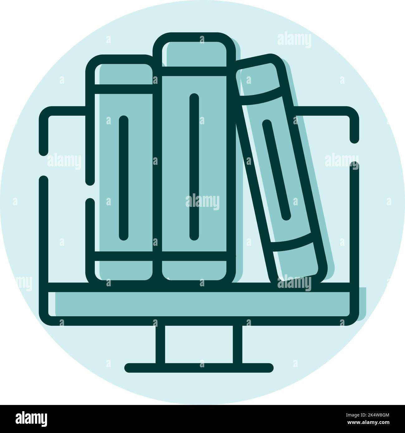 Online-eBooks, Illustration, Vektor auf weißem Hintergrund. Stock Vektor