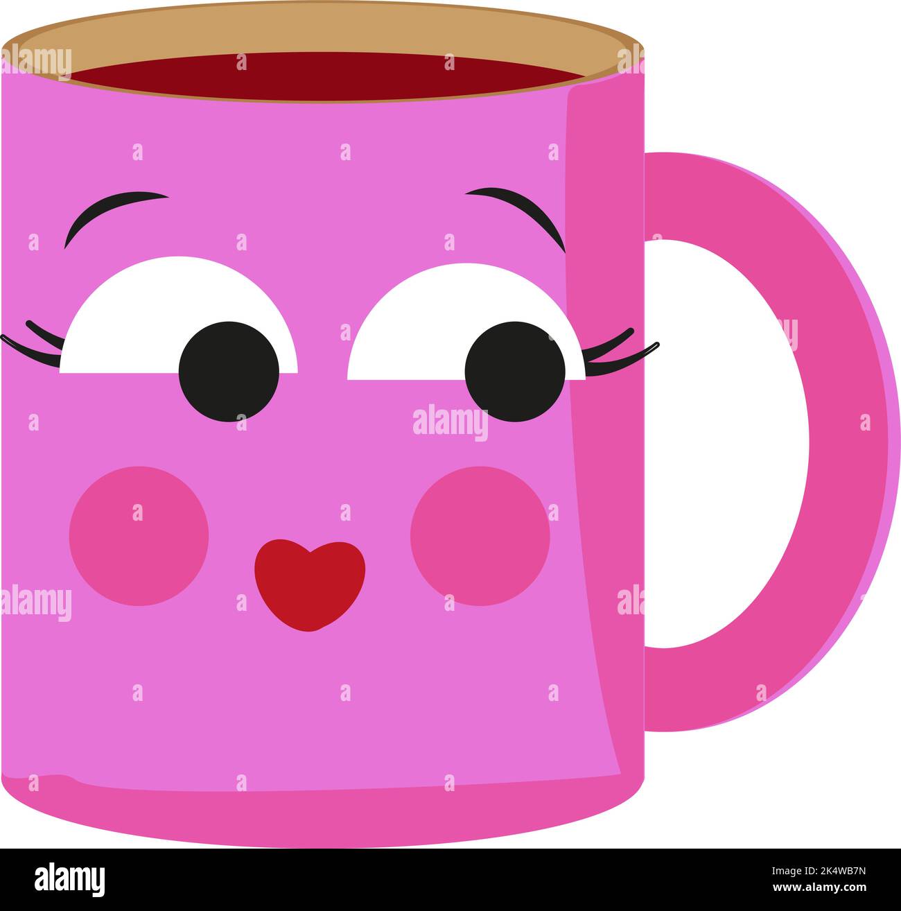Rosa Tasse, Illustration, Vektor auf weißem Hintergrund. Stock Vektor