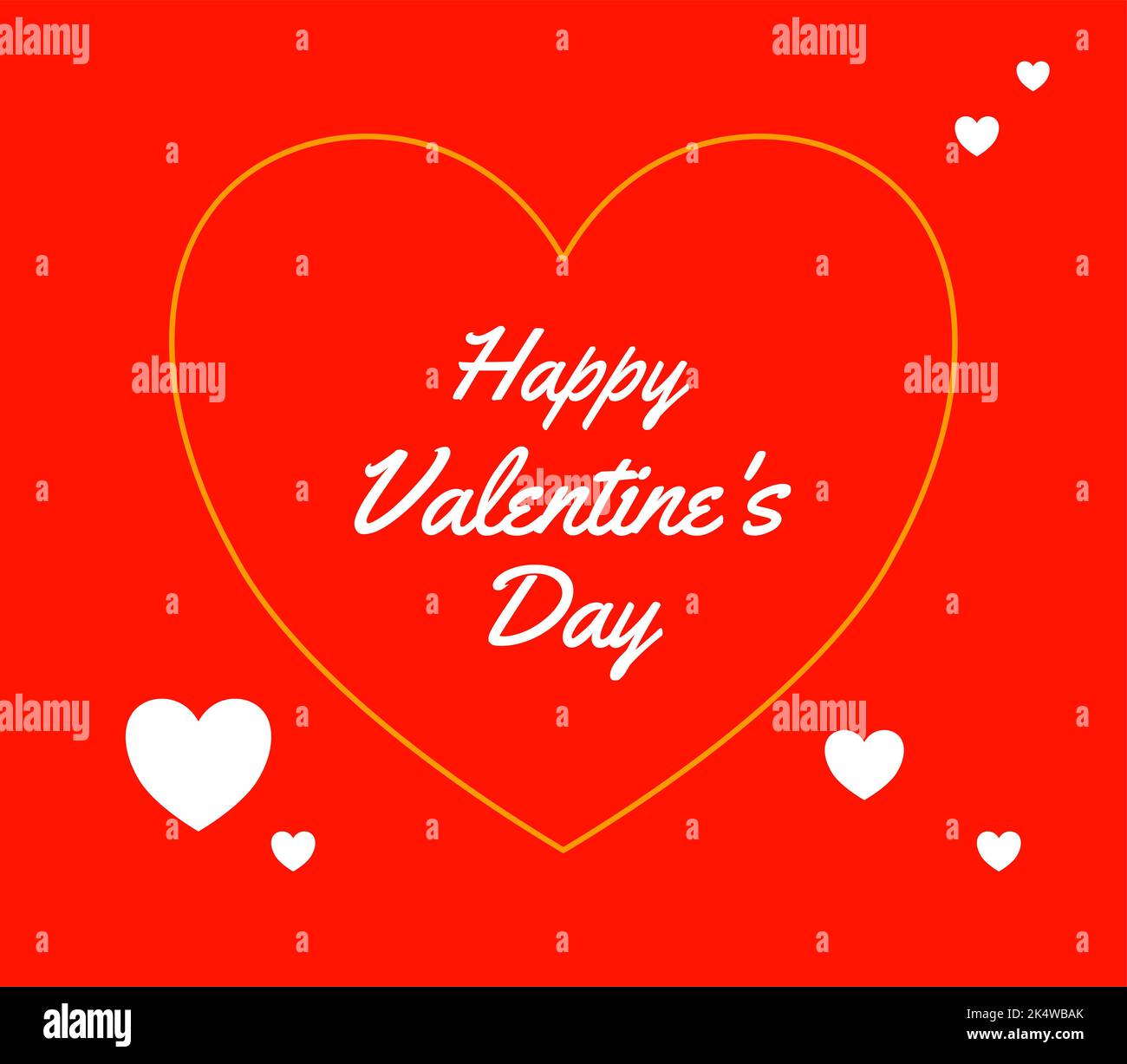 Valentinstag Grüße auf rotem abstraktem Hintergrund. Stockfoto