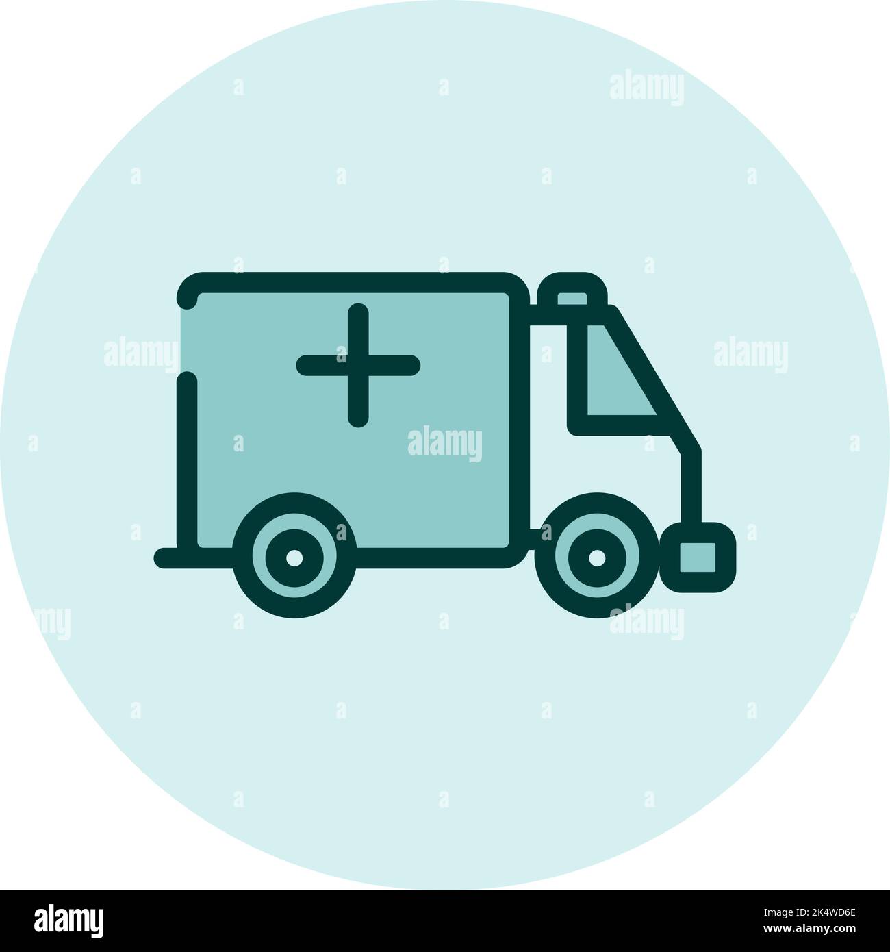 Krankenwagen, Illustration, Vektor auf weißem Hintergrund. Stock Vektor