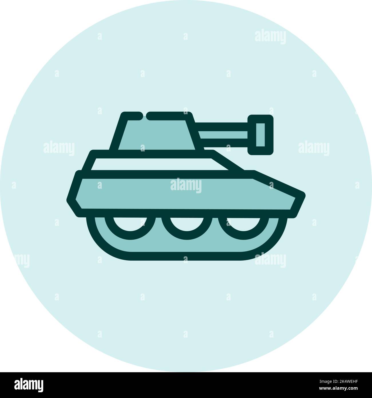 Militärpanzer, Illustration, Vektor auf weißem Hintergrund. Stock Vektor