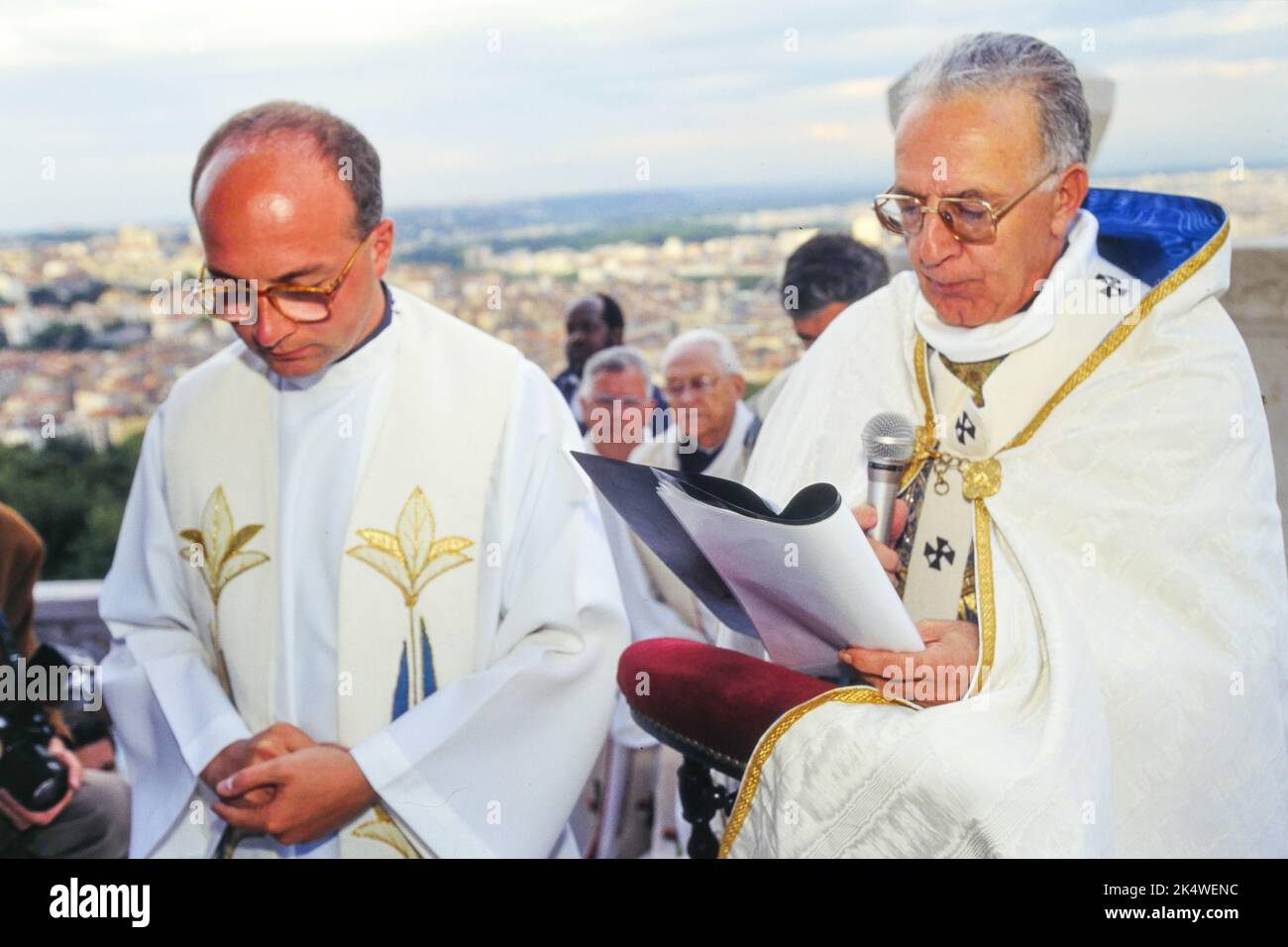 Segnung der Stadt Lyon durch Mgr. Balland, Erzbischof von Lyon, Lyon, Frankreich Stockfoto