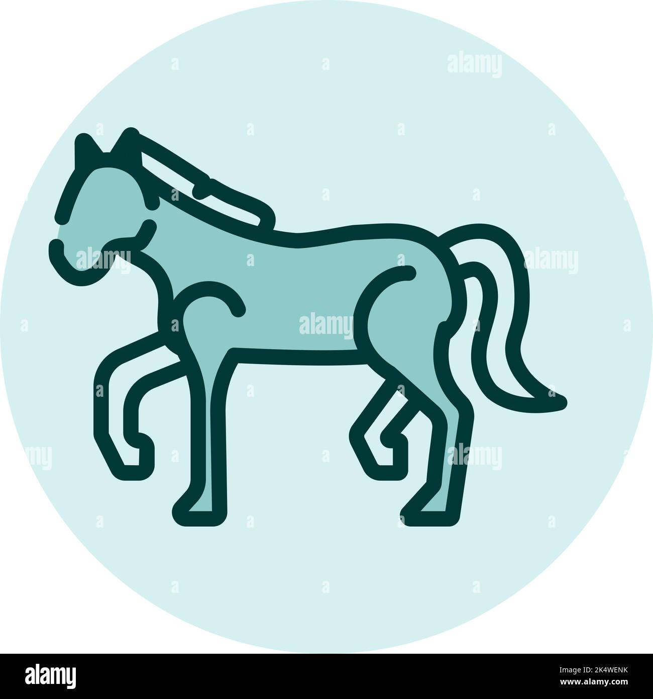 Wildpferd, Illustration, Vektor auf weißem Hintergrund. Stock Vektor