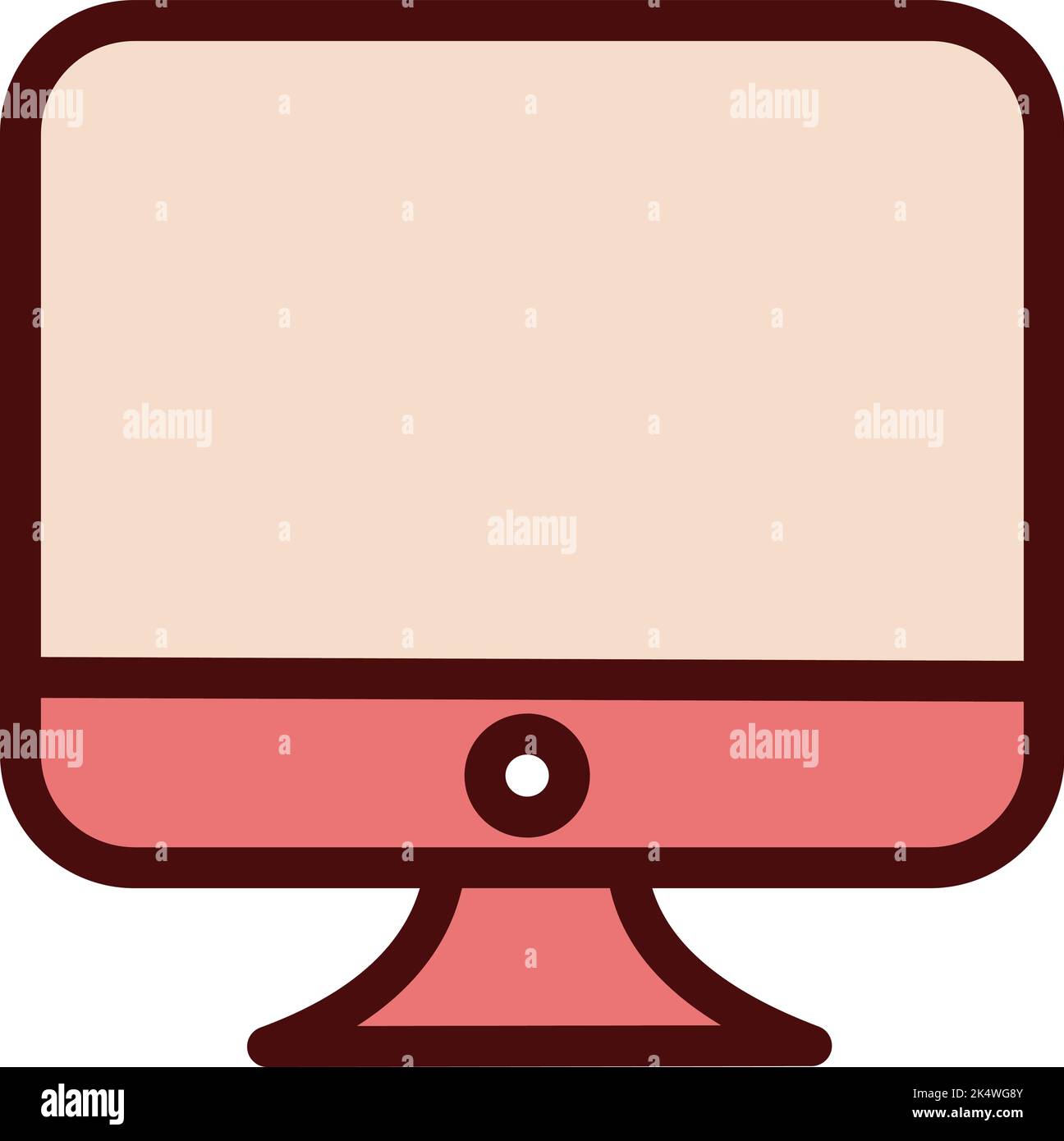 Büromonitor, Illustration, Vektor auf weißem Hintergrund. Stock Vektor