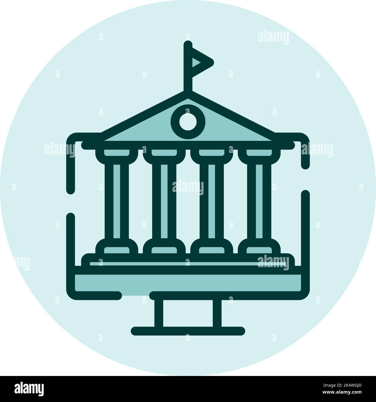 Online-Schulbildung, Illustration, Vektor auf weißem Hintergrund. Stock Vektor