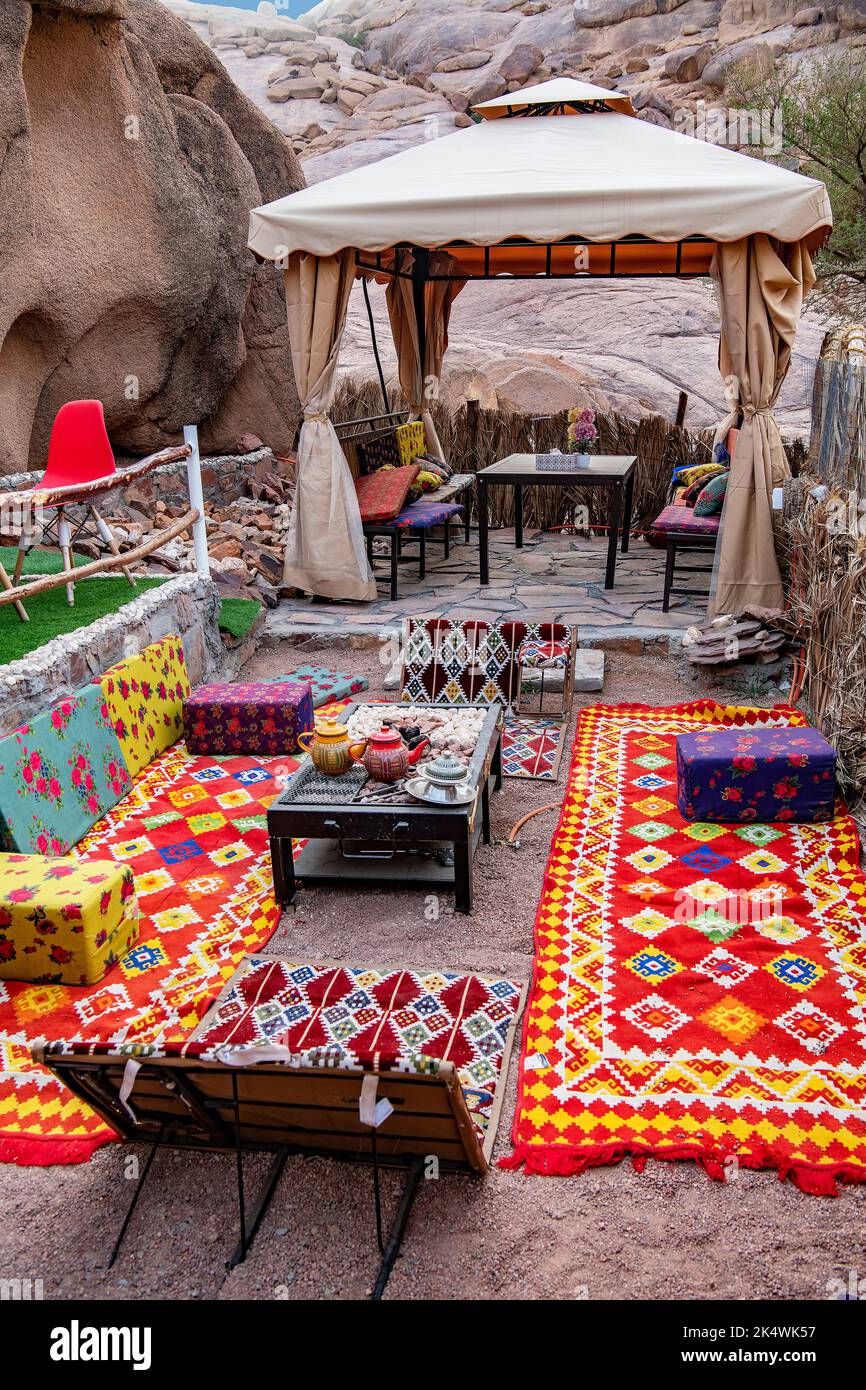 Traditionelles Teehaus im Freien Hail Saudi-Arabien Stockfoto
