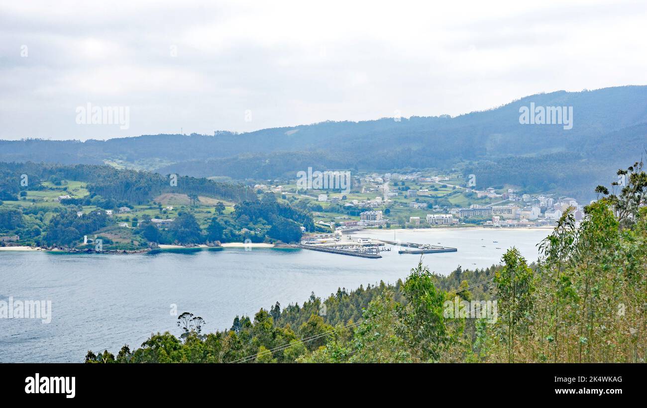 Panoramablick auf Vicedo, Region La Mariña, Provinz Lugo, Galizien, Spanien, Europa Stockfoto