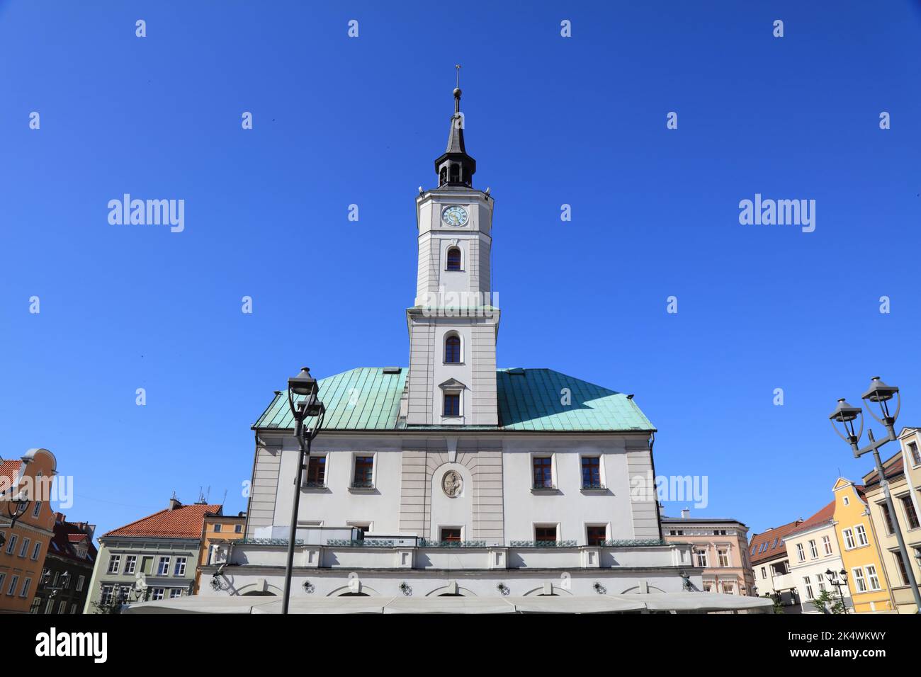 Gliwice Stadt in Polen. Gliwice Rathaus am Hauptplatz der Stadt - Rynek. Stockfoto