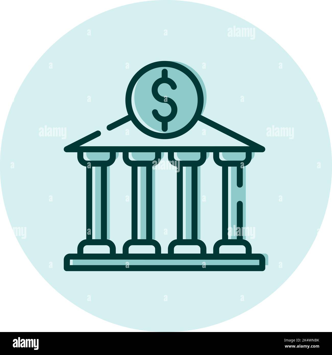 Finanzbank, Illustration, Vektor auf weißem Hintergrund. Stock Vektor