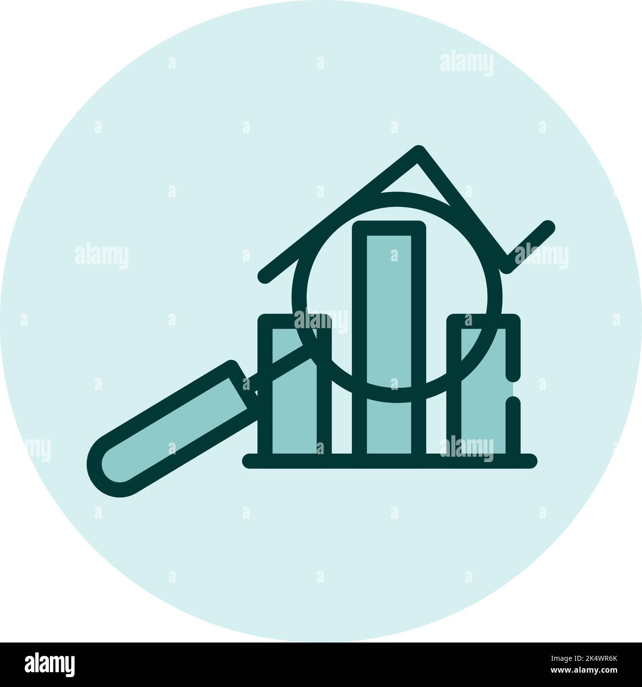 Business Analytics-Analyse, Illustration, Vektor auf weißem Hintergrund. Stock Vektor