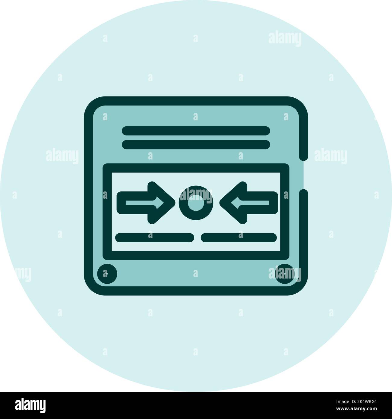 Notausschalter, Abbildung, Vektor auf weißem Hintergrund. Stock Vektor