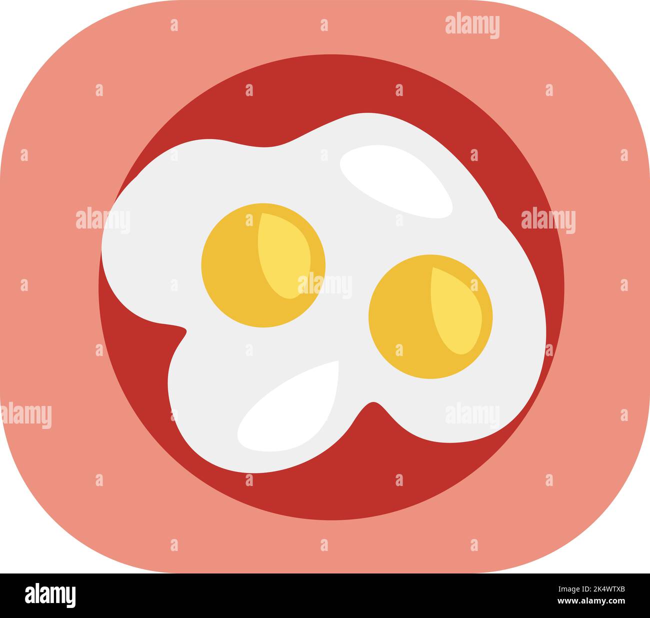 Zwei Spiegeleier, Illustration, Vektor auf weißem Hintergrund. Stock Vektor